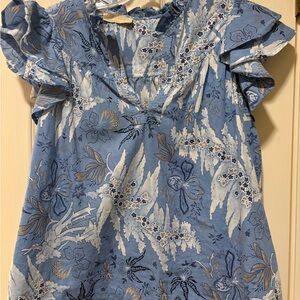 Ulla Johnson Floral Blue Top